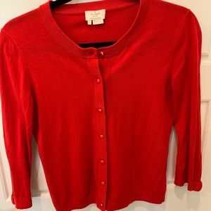 Kate Spade tomato red cardigan SZ S